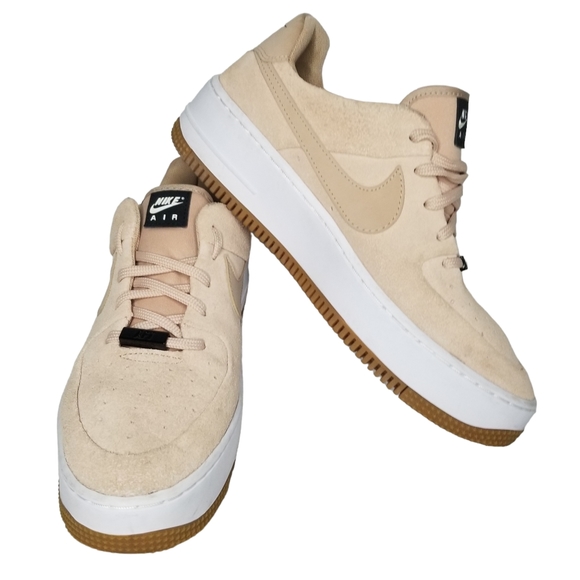 Nike Shoes - Nike Air Force 1 Sage Low Sneakers Suede Beige Women's Size 9.5
